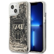Karl Lagerfeld Liquid Glitter Gatsby series Back Case KLHCP13MLGGKBK priekš Apple iPhone 13 - Zelts - silikona-plastikāta aizmugures apvalks / bampers-vāciņš