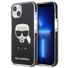 Karl Lagerfeld Ikonik Karl series Back Case KLHCP13MTPEIKK priekš Apple iPhone 13 - Melns - silikona aizmugures apvalks / bampers-vāciņš