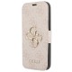 Guess 4G Big Metal Logo Collection Book Case GUBKP13S4GMGPI priekš Apple iPhone 13 mini - Rozā - mākslīgās ādas sāniski atverams maciņš ar stendu