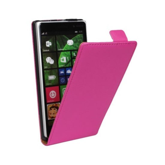 Vertical Genuine Split Leather Case for Nokia Lumia 830 - Rose