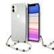 Guess White Pearl series Back Case GUHCN61KPSWH priekš Apple iPhone 11 - Caurspīdīgs - triecienizturīgs silikona aizmugures apvalks ar auklu / bampers-vāciņš