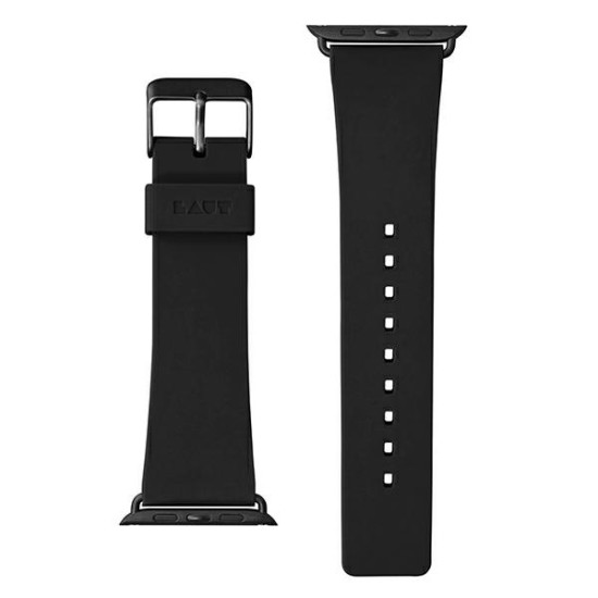 Laut Active Silicone Watch Strap priekš Apple Watch 42 / 44 / 45 mm / Ultra 49 mm - Melns - silikona siksniņas (jostas) priekš pulksteņiem