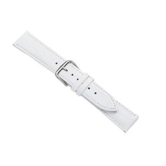 20mm Beline Croco Leather Watch Strap - Balts - mākslīgās ādas siksniņas (jostas) priekš pulksteņiem