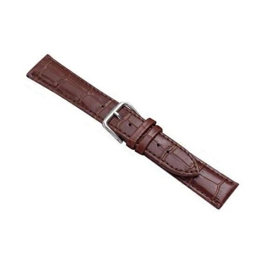 20mm Beline Croco Leather Watch Strap - Brūns - mākslīgās ādas siksniņas (jostas) priekš pulksteņiem