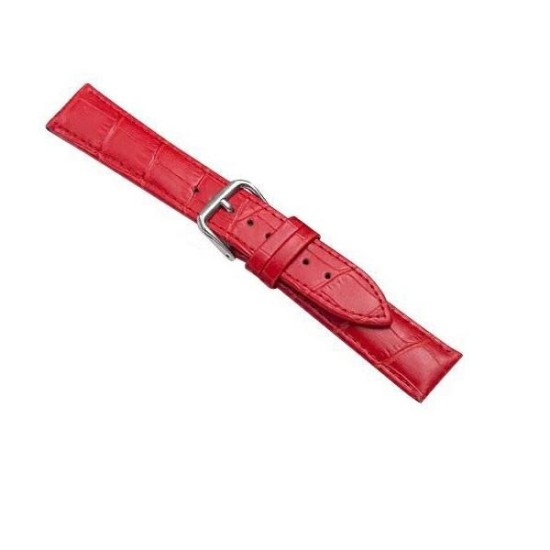 20mm Beline Croco Leather Watch Strap - Sarkans - mākslīgās ādas siksniņas (jostas) priekš pulksteņiem