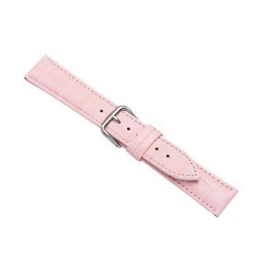 20mm Beline Croco Leather Watch Strap - Rozā - mākslīgās ādas siksniņas (jostas) priekš pulksteņiem