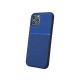 Elegance Back Case Built-in Metal Sheet priekš Apple iPhone 12 / 12 Pro - Tumši Zils - mākslīgās ādas aizmugures apvalks ar iebūvētu metālisku plāksni