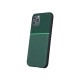 Elegance Back Case Built-in Metal Sheet priekš Apple iPhone 12 / 12 Pro - Tumši Zaļš - mākslīgās ādas aizmugures apvalks ar iebūvētu metālisku plāksni