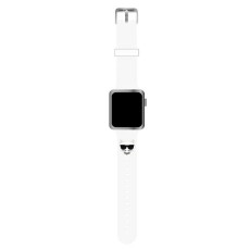 Karl Lagerfeld Silicone Choupette Heads Series Watch Band KLAWMSLCW priekš Apple Watch 38 / 40 / 41 mm / Series 10 / 11 (42mm) - Balts - silikona siksniņa viedpulksteņiem