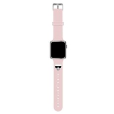 Karl Lagerfeld Silicone Choupette Heads Series Watch Band KLAWLSLCP priekš Apple Watch 42 / 44 / 45 / 46mm / Ultra 49 mm - Rozā - silikona siksniņa viedpulksteņiem