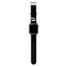 Karl Lagerfeld Silicone Karl Heads Series Watch Band KLAWLSLKK priekš Apple Watch 42 / 44 / 45 / 46mm / Ultra 49 mm - Melns - silikona siksniņa viedpulksteņiem