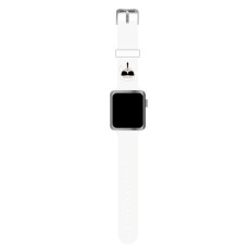 Karl Lagerfeld Silicone Karl Heads Series Watch Band KLAWLSLKW priekš Apple Watch 42 / 44 / 45 / 46mm / Ultra 49 mm - Balts - silikona siksniņa viedpulksteņiem