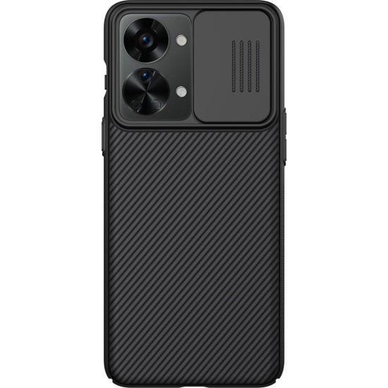 Nillkin CamShield Slide Camera Back Hard Case Cover priekš OnePlus Nord 2T 5G - Melns - plastikas aizmugures apvalks / bampers ar kameras aizsargmehānismu