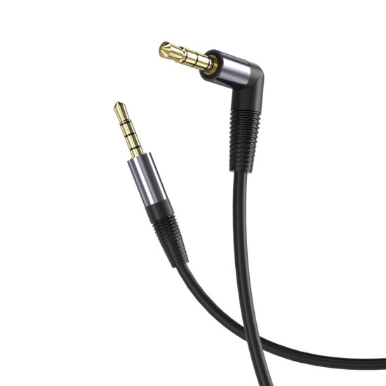 XO NB-R205 3.5mm Male to 3.5mm Male Stereo Aux Audio cable (length: 1M) - Melns - audio vads kabelis
