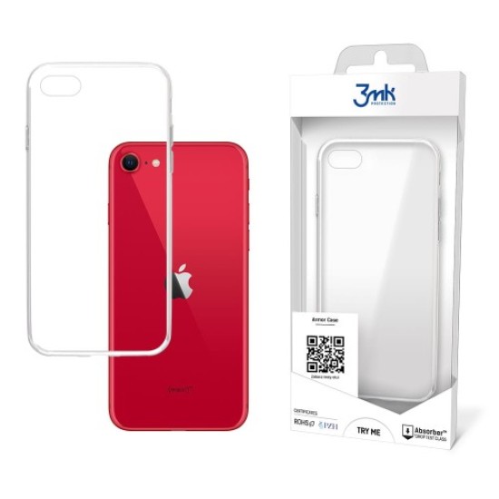3MK Armor Case priekš Apple iPhone 7 / 8 / SE2 (2020) / SE3 (2022) - Caurspīdīgs - triecienizturīgs silikona aizmugures apvalks / bampers-vāciņš