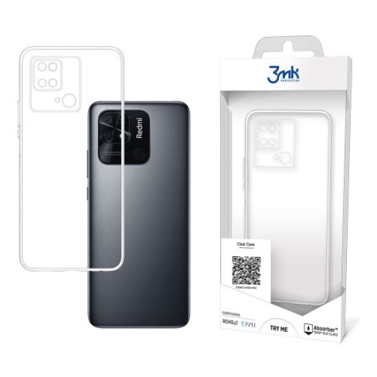 3MK Clear Case priekš Xiaomi Redmi 10C - Caurspīdīgs - silikona aizmugures apvalks / bampers-vāciņš