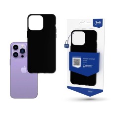 3MK Matt Case priekš Apple iPhone 14 Pro - Melns - matēts silikona aizmugures apvalks / bampers-vāciņš