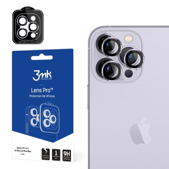 3MK Lens Protection Pro Tempered Glass camera protector priekš Apple iPhone 14 Pro / 14 Pro Max - Violets - aizmugurējās kameras aizsargstikls