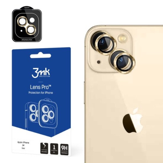 3MK Lens Protection Pro Tempered Glass camera protector для Apple iPhone 14 - Золотистый - защитное стекло для камеры