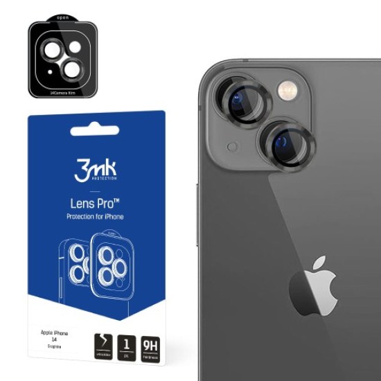 3MK Lens Protection Pro Tempered Glass camera protector priekš Apple iPhone 14 - Pelēks - aizmugurējās kameras aizsargstikls