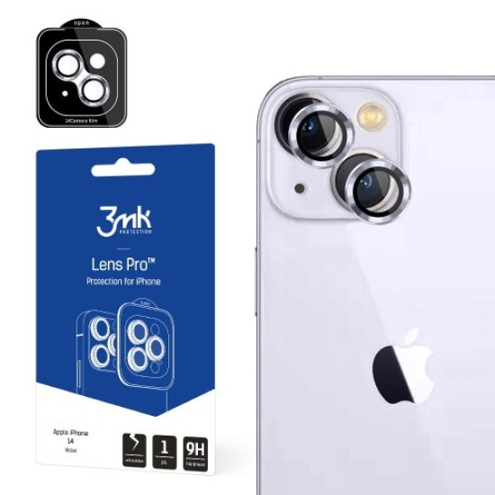 3MK Lens Protection Pro Tempered Glass camera protector priekš Apple iPhone 14 Plus - Violets - aizmugurējās kameras aizsargstikls