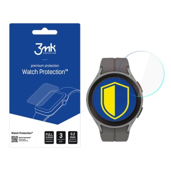 3MK Watch Protection FlexibleGlass (3 gab.) Hybrid Tempered Glass / Film priekš Samsung Galaxy Watch 5 Pro 45mm - hibrīds ekrāna aizsargstikls / aizsargplēve