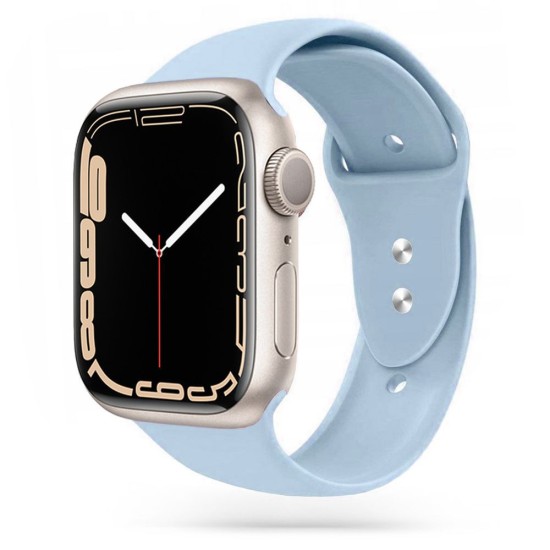 Tech-Protect Silicone Watch Band priekš Apple Watch 42 / 44 / 45 mm / Ultra 49 mm - Gaiši Zils - silikona siksniņa viedpulksteņiem
