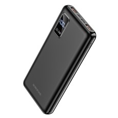 Borofone BJ15 Wiseacre 10000mAh Fast Charge PowerBank 2xUSB 22.5W / USB Type-C 5V/3A PD/QC 3.0 Ligzda - Melns - Universāla ārējas uzlādes batereja lādētājs-akumulators