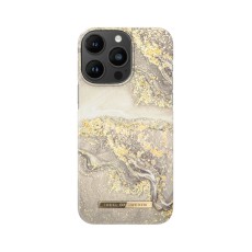 iDeal of Sweden Fashion SS19 Back Case priekš Apple iPhone 14 Pro Max - Sparkle Greige Marble - plastikāta aizmugures apvalks ar iebūvētu metālisku plāksni / bampers-vāciņš