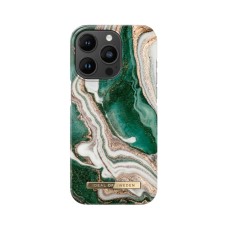 iDeal of Sweden Fashion AW18 Back Case priekš Apple iPhone 14 Pro - Golden Jade Marble - plastikāta aizmugures apvalks ar iebūvētu metālisku plāksni / bampers-vāciņš