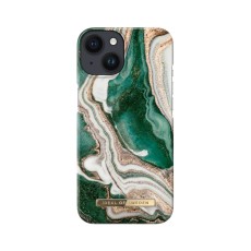 iDeal of Sweden Fashion AW18 Back Case priekš Apple iPhone 14 Plus - Golden Jade Marble - plastikāta aizmugures apvalks ar iebūvētu metālisku plāksni / bampers-vāciņš