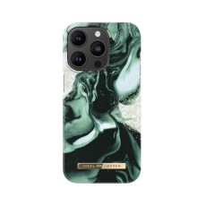 iDeal of Sweden Fashion AW21 Back Case priekš Apple iPhone 14 Pro - Golden Olive Marble - plastikāta aizmugures apvalks ar iebūvētu metālisku plāksni / bampers-vāciņš