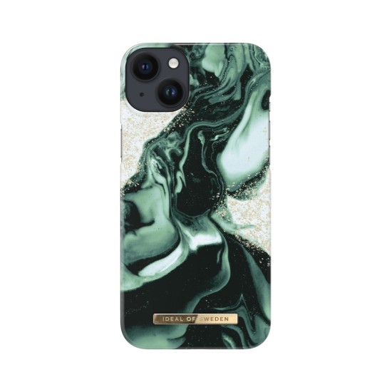 iDeal of Sweden Fashion AW21 Back Case для Apple iPhone 14 Plus - Golden Olive Marble - пластиковый чехол-накладка с встроенной металической пластиной / бампер-крышка