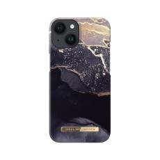 iDeal of Sweden Fashion AW21 Back Case priekš Apple iPhone 14 - Golden Twilight Marble - plastikāta aizmugures apvalks ar iebūvētu metālisku plāksni / bampers-vāciņš