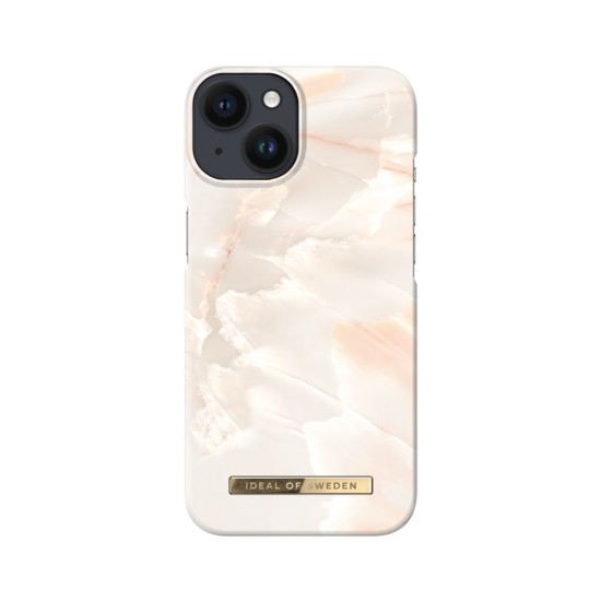 iDeal of Sweden Fashion SS21 Back Case priekš Apple iPhone 14 - Rose Pearl Marble - plastikāta aizmugures apvalks ar iebūvētu metālisku plāksni / bampers-vāciņš