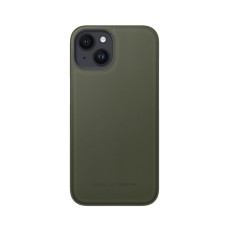 iDeal of Sweden Atelier AW21 Back Case priekš Apple iPhone 14 - Intense Khaki - mākslīgās ādas aizmugures apvalks ar iebūvētu metālisku plāksni / bampers-vāciņš