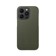 iDeal of Sweden Atelier AW21 Back Case priekš Apple iPhone 14 Pro - Intense Khaki - mākslīgās ādas aizmugures apvalks ar iebūvētu metālisku plāksni / bampers-vāciņš