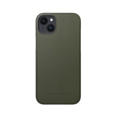 iDeal of Sweden Atelier AW21 Back Case priekš Apple iPhone 14 Plus - Intense Khaki - mākslīgās ādas aizmugures apvalks ar iebūvētu metālisku plāksni / bampers-vāciņš