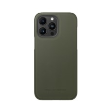 iDeal of Sweden Atelier AW21 Back Case priekš Apple iPhone 14 Pro Max - Intense Khaki - mākslīgās ādas aizmugures apvalks ar iebūvētu metālisku plāksni / bampers-vāciņš