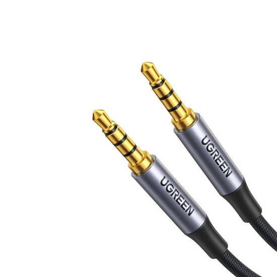 Ugreen AV183 4-pin 3.5mm Male to 3.5mm Male Stereo Aux Audio cable (length: 3M) - Melns - audio vads kabelis