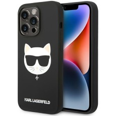 Karl Lagerfeld Silicone Choupette MagSafe series Back Case KLHMP14LSLCHBK priekš Apple iPhone 14 Pro - Melns - silikona aizmugures apvalks / bampers-vāciņš