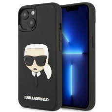 Karl Lagerfeld 3D Rubber Karl's Head series Back Case KLHCP14MKH3DBK priekš Apple iPhone 14 Plus - Melns - silikona aizmugures apvalks / bampers-vāciņš