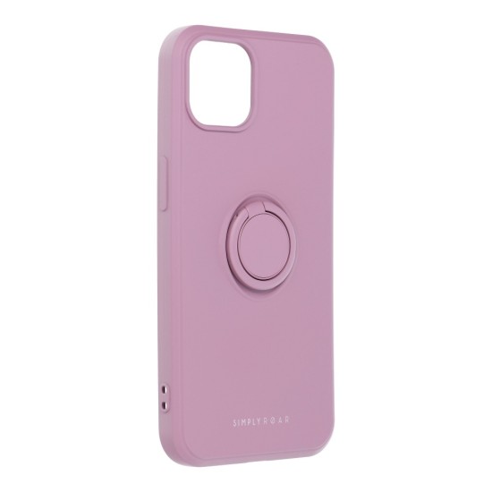 RoarKorea Amber Ring Back Case priekš Apple iPhone 14 - Violets - silikona aizmugures apvalks ar gredzenu / bampers-vāciņš