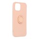 RoarKorea Amber Ring Back Case для Apple iPhone 14 Plus - Бежевый - силиконовая накладка с кольцом / бампер-крышка