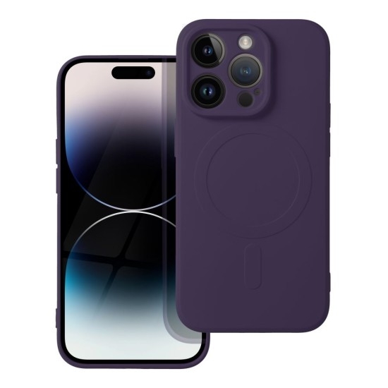 Silicone MagSafe Back Case priekš Apple iPhone 14 Pro - Tumši Violets - silikona aizmugures apvalks / bampers-vāciņš