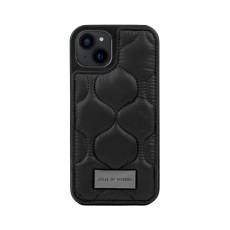 iDeal of Sweden Atelier AG22 Back Case priekš Apple iPhone 13 - Puffy Black - mākslīgās ādas aizmugures apvalks ar turētāju / bampers-vāciņš