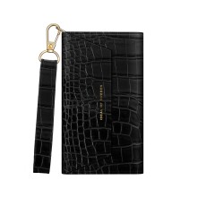 iDeal of Sweden Cassette AW21 Clutch priekš Apple iPhone 14 Pro Max - Black Croco - mākslīgās ādas grāmatveida maks rokassomas veidā ar siksniņu