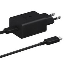Samsung EP-T1510EBE Type-C Fast Charge PD 15W Tīkla lādētājs ar Type-C uz Type-C vadu 1M (bez iepakojuma) - Melns - Oriģināls - USB-C tīkla lādētājs
