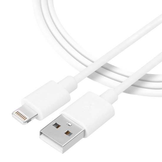 Tactical 1M Smooth Tread 2.1A USB to Lightning cable - Balts - Apple iPhone / iPad lādēšanas un datu kabelis / vads