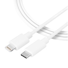Tactical 1M Smooth Tread 2A Type-C to Lightning cable - Balts - Apple iPhone / iPad lādēšanas un datu kabelis / vads